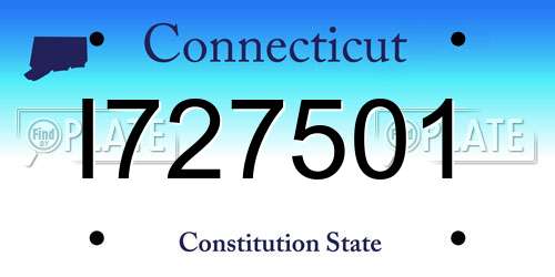 I727501 Connecticut License Plate