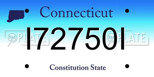 I72750I Connecticut License Plate