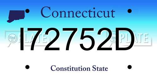 I72752D Connecticut License Plate