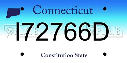 I72766D Connecticut License Plate