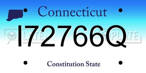 I72766Q Connecticut License Plate