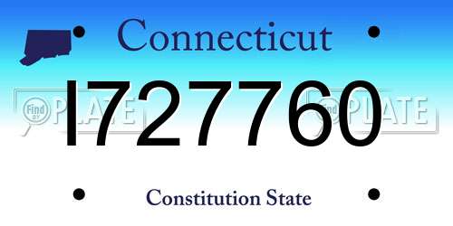 I727760 Connecticut License Plate