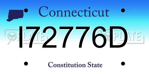I72776D Connecticut License Plate
