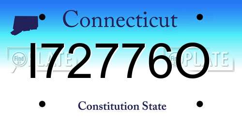 I72776O Connecticut License Plate
