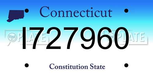 I727960 Connecticut License Plate