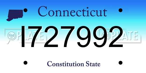 I727992 Connecticut License Plate