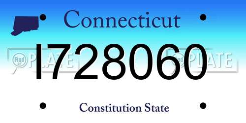 I728060 Connecticut License Plate