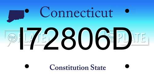 I72806D Connecticut License Plate