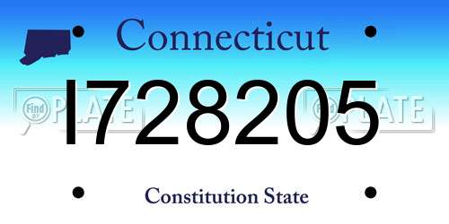 I728205 Connecticut License Plate