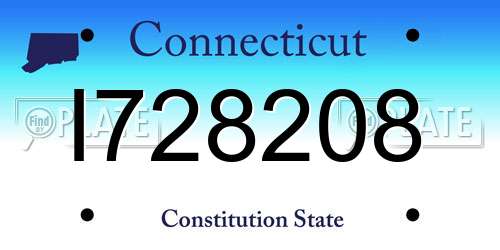 I728208 Connecticut License Plate