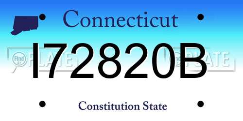 I72820B Connecticut License Plate