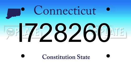 I728260 Connecticut License Plate