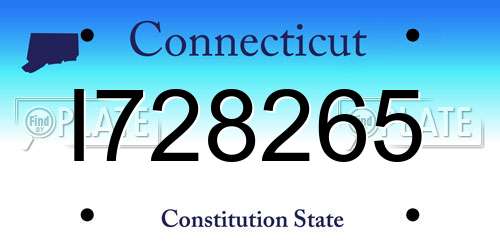 I728265 Connecticut License Plate