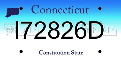 I72826D Connecticut License Plate