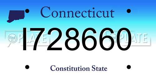 I728660 Connecticut License Plate