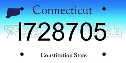 I728705 Connecticut License Plate
