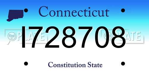 I728708 Connecticut License Plate