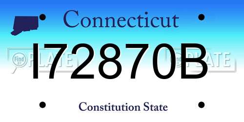 I72870B Connecticut License Plate