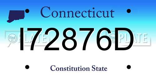 I72876D Connecticut License Plate