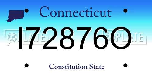 I72876O Connecticut License Plate
