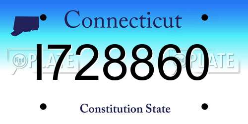 I728860 Connecticut License Plate
