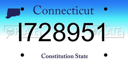 I728951 Connecticut License Plate
