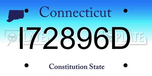 I72896D Connecticut License Plate