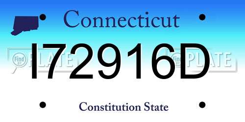 I72916D Connecticut License Plate