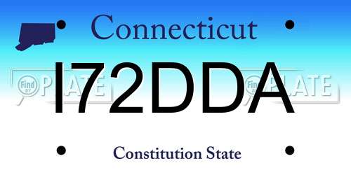 I72DDA Connecticut License Plate