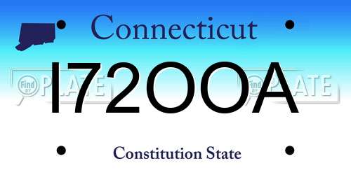 I72OOA Connecticut License Plate