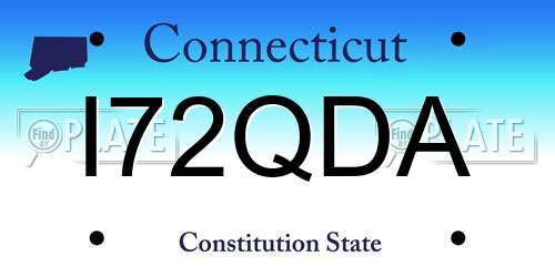 I72QDA Connecticut License Plate