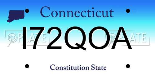 I72QOA Connecticut License Plate