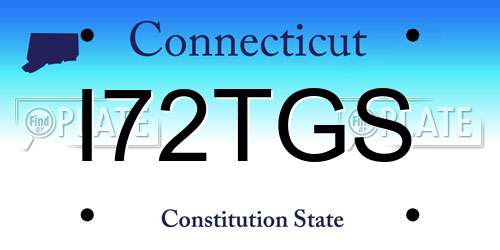 I72TGS Connecticut License Plate
