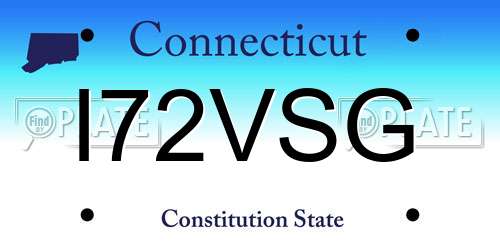 I72VSG Connecticut License Plate
