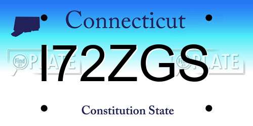 I72ZGS Connecticut License Plate