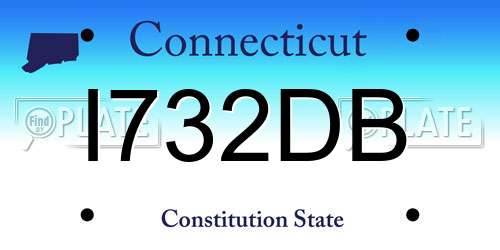I732DB Connecticut License Plate
