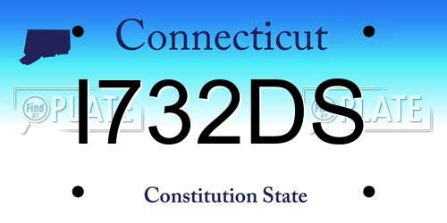 I732DS Connecticut License Plate