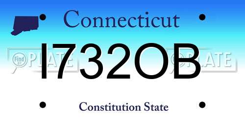 I732OB Connecticut License Plate