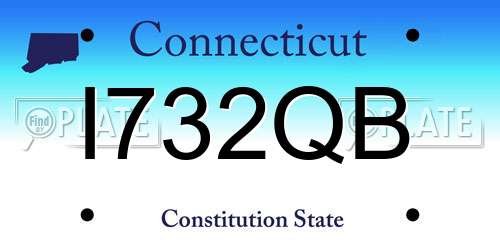 I732QB Connecticut License Plate