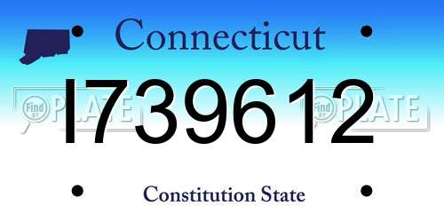 I739612 Connecticut License Plate