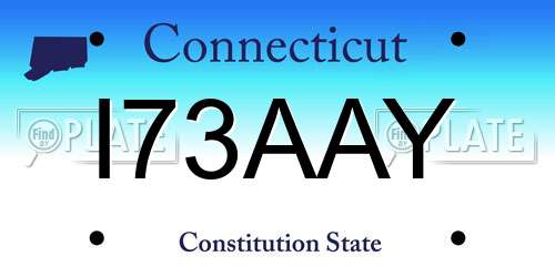I73AAY Connecticut License Plate