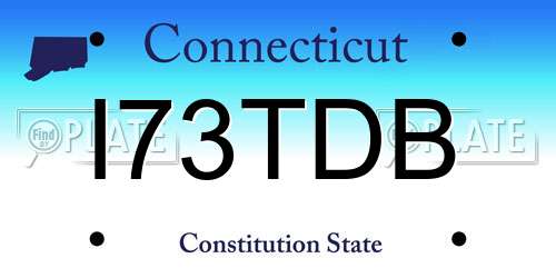 I73TDB Connecticut License Plate