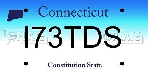 I73TDS Connecticut License Plate