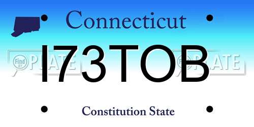I73TOB Connecticut License Plate