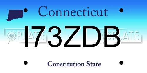 I73ZDB Connecticut License Plate