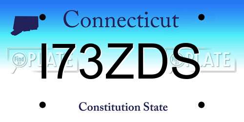 I73ZDS Connecticut License Plate