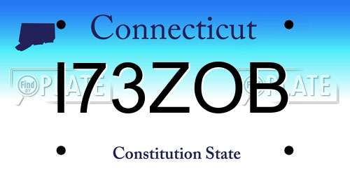 I73ZOB Connecticut License Plate