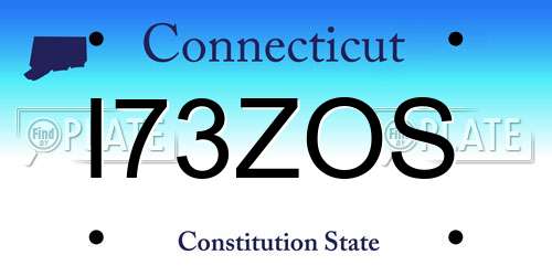 I73ZOS Connecticut License Plate