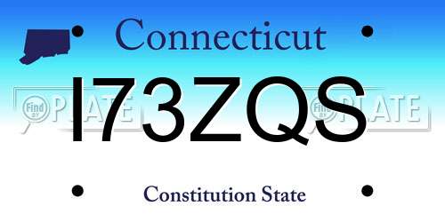 I73ZQS Connecticut License Plate