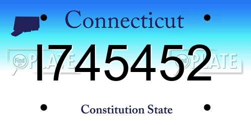 I745452 Connecticut License Plate